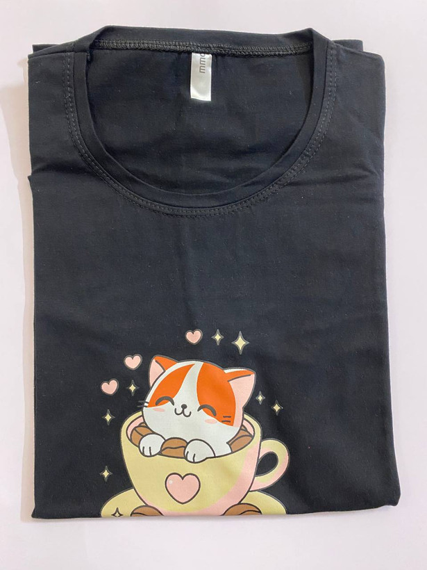 تیشرت طرح گربه ای دخترانه