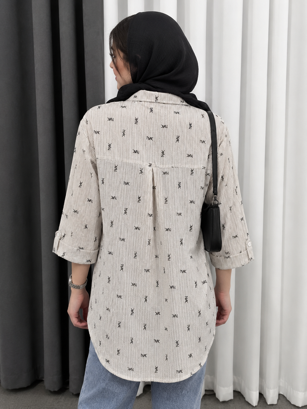 مانتو زنانه نخی طرح دار